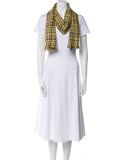 Bottega Veneta Wool Plaid Print Scarf