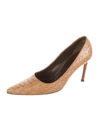 Bottega Veneta Intrecciato Weave Leather Pumps