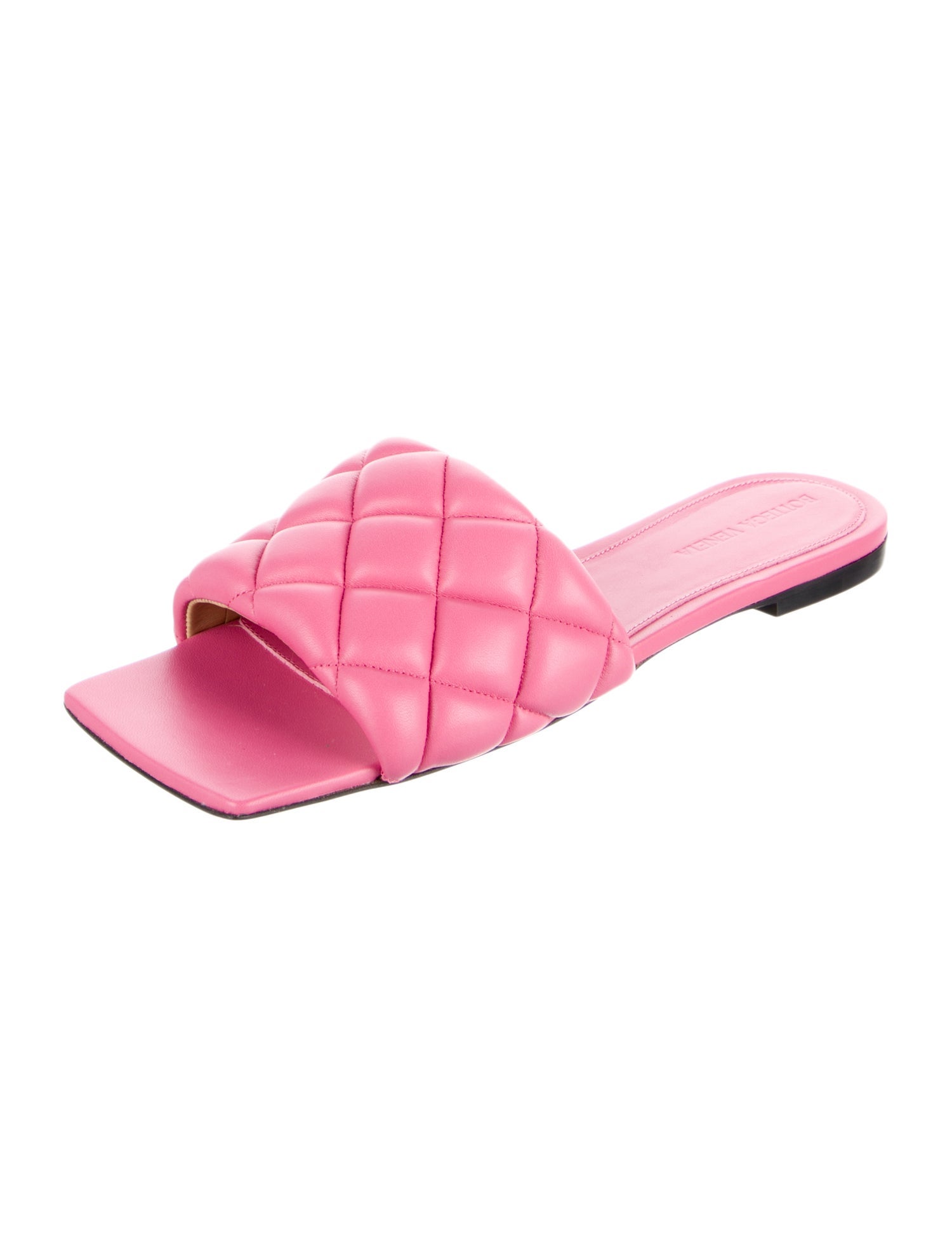 Bottega Veneta Quilted Pattern Leather Slides