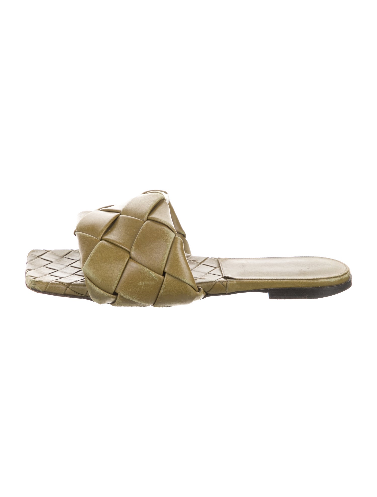 Bottega Veneta Intrecciato Weave Leather Slides