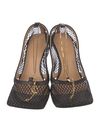 Bottega Veneta Mesh Chain-Link Accents T-Strap Pumps