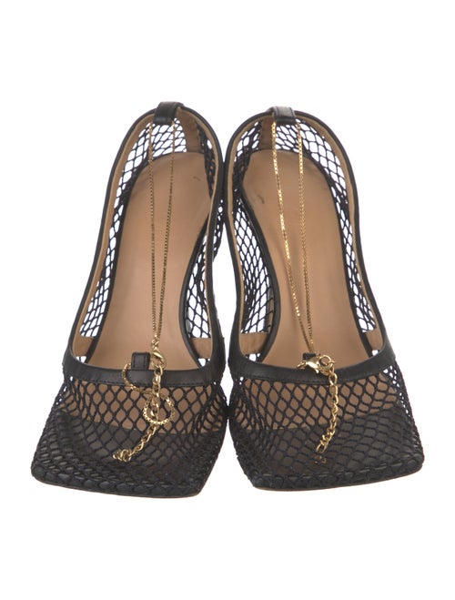 Bottega Veneta Mesh Chain-Link Accents T-Strap Pumps