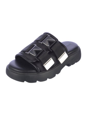 Bottega Veneta Nylon Leather Trim Embellishment Slides