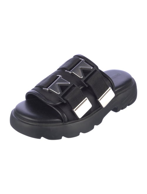 Bottega Veneta Nylon Leather Trim Embellishment Slides