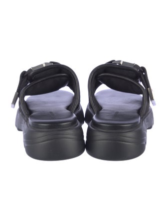 Bottega Veneta Nylon Leather Trim Embellishment Slides
