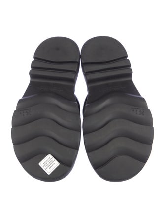 Bottega Veneta Nylon Leather Trim Embellishment Slides