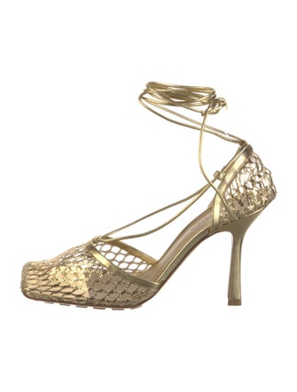 Bottega Veneta Leather Mesh Accents D'Orsay Pumps