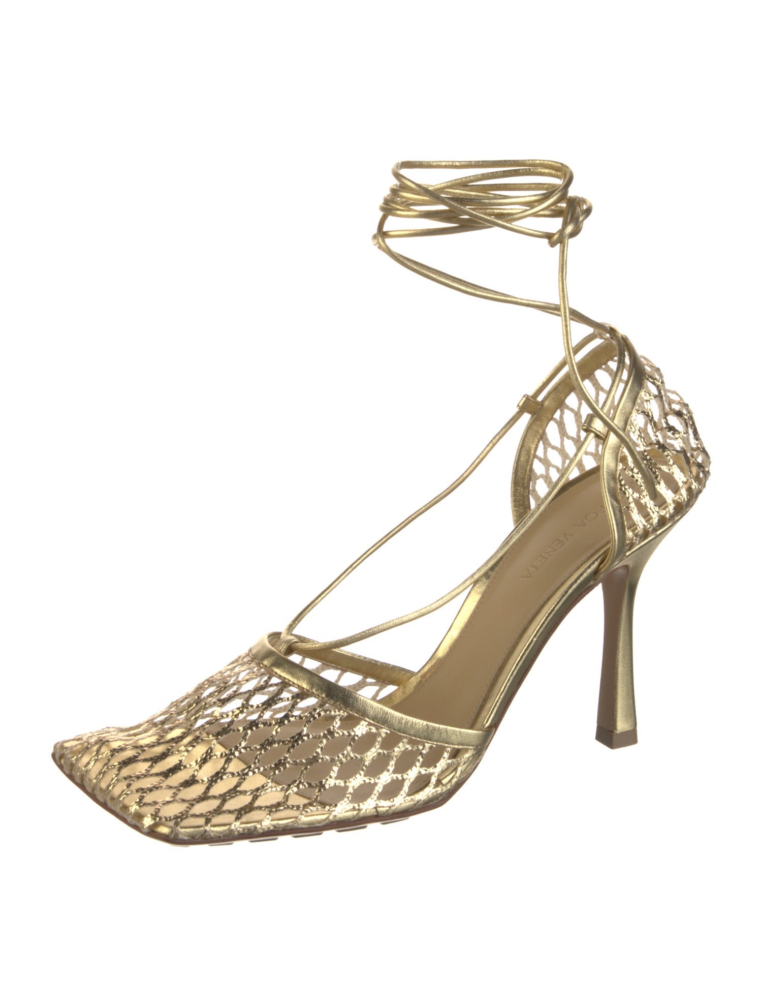 Bottega Veneta Leather Mesh Accents D'Orsay Pumps