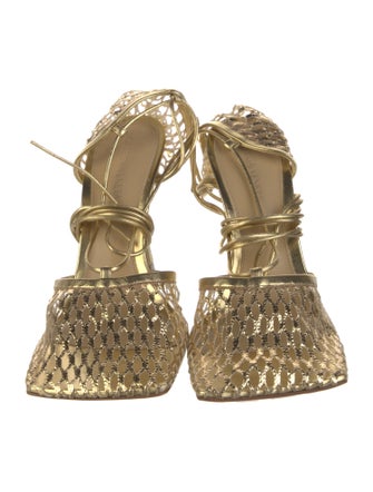 Bottega Veneta Leather Mesh Accents D'Orsay Pumps