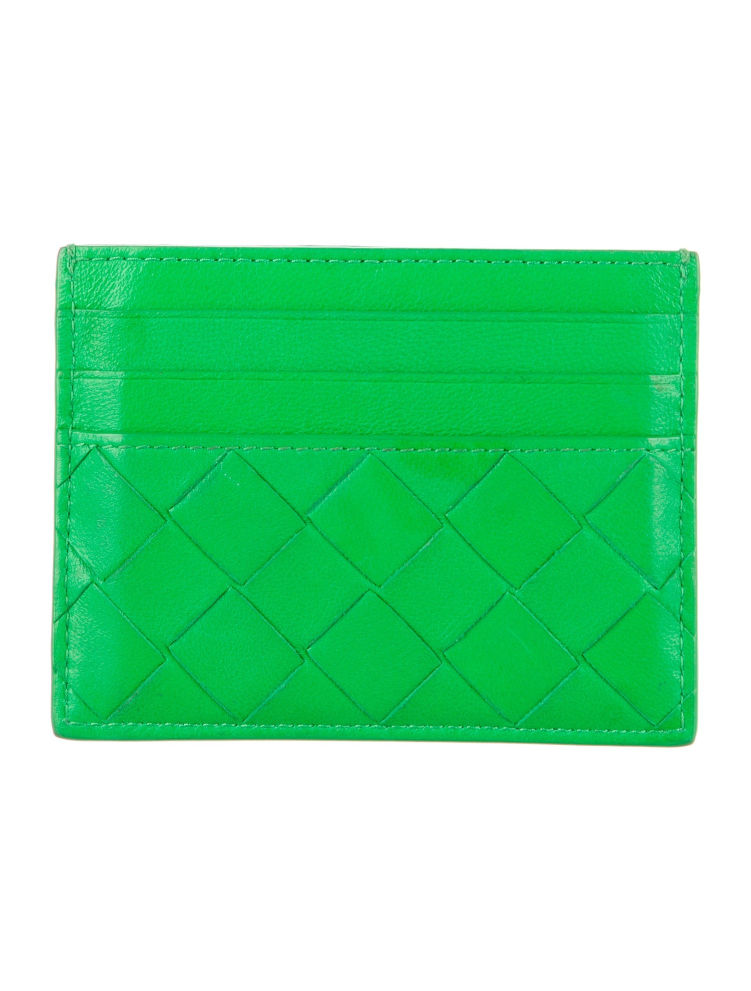 Bottega Veneta Leather Card Holder Intrecciato Weave Wallet