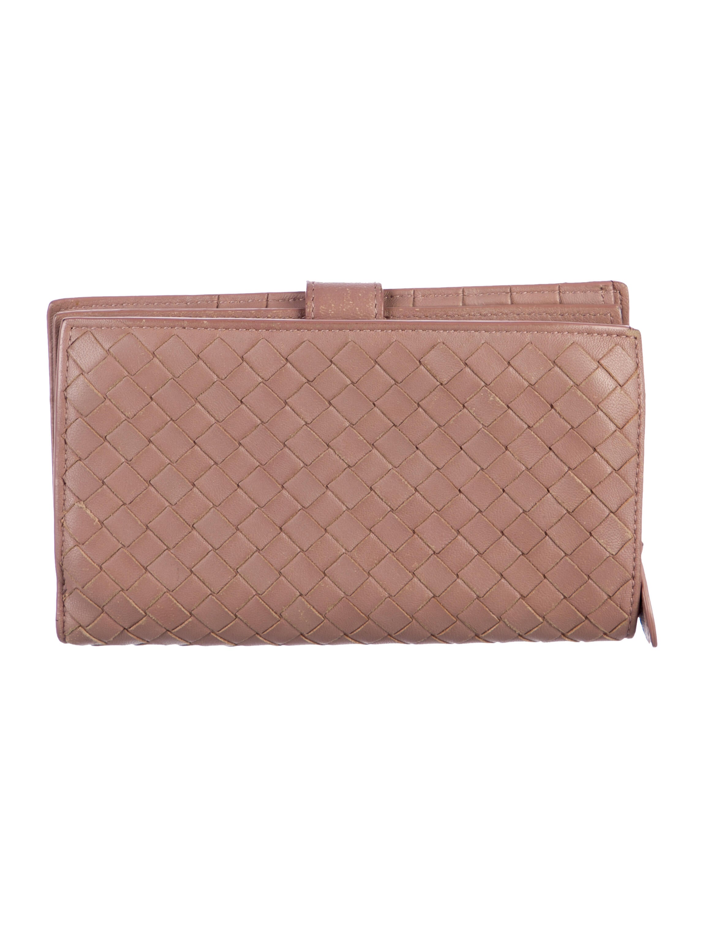 Bottega Veneta Intrecciato Weave Leather French Purse