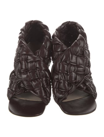 Bottega Veneta Intrecciato Weave Leather Slingback Sandals