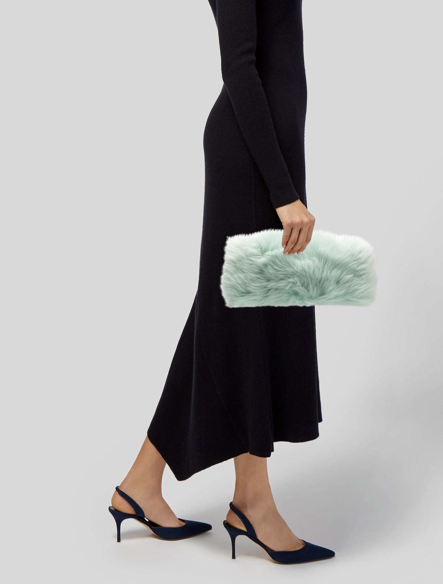 Bottega Veneta Faux Fur Clutch