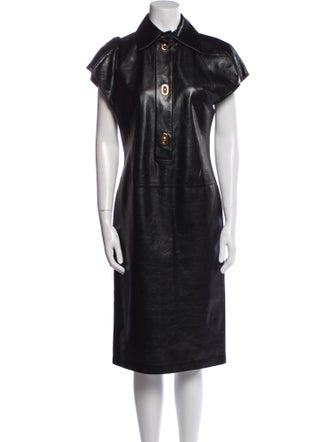 Bottega Veneta Leather Midi Length Dress