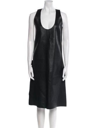 Bottega Veneta Leather Midi Length Dress