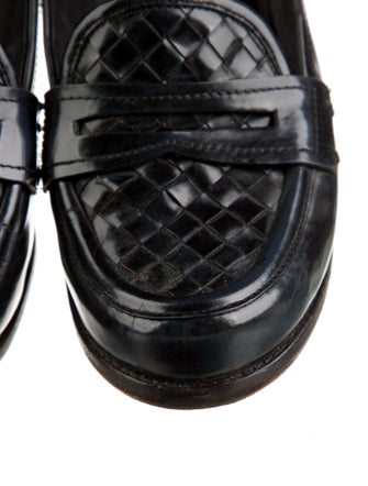 Bottega Veneta Intrecciato Weave Patent Leather Loafers