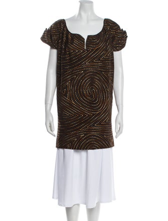 Bottega Veneta Leather Printed Tunic