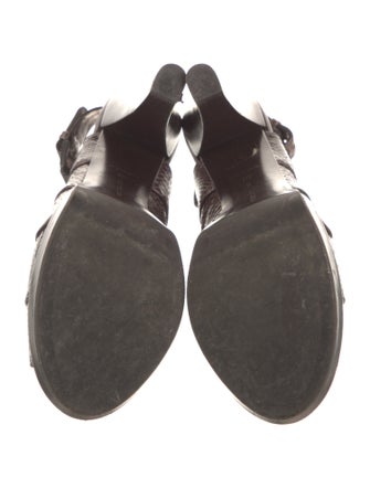 Bottega Veneta Snakeskin Printed Slingback Pumps