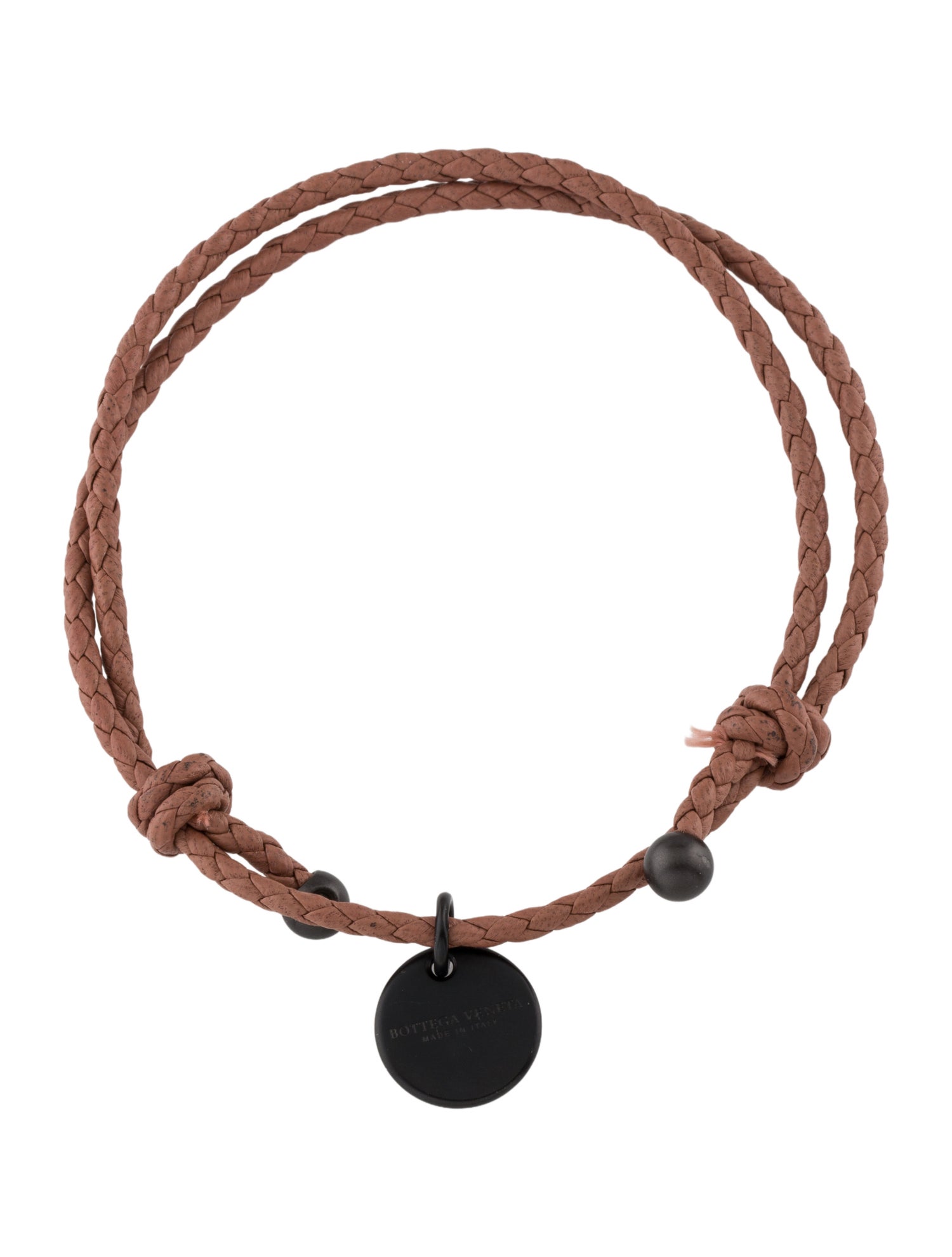 Bottega Veneta Leather Intercciato Double Strand Bracelet