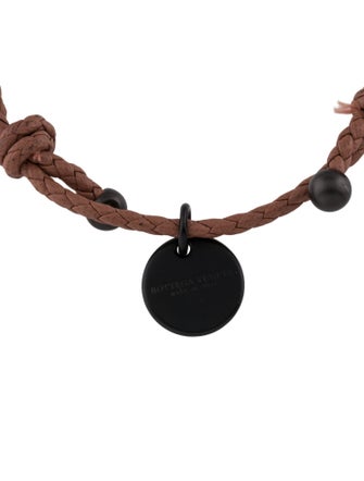 Bottega Veneta Leather Intercciato Double Strand Bracelet