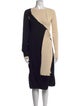 Bottega Veneta Colorblock Pattern Midi Length Dress