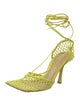 Bottega Veneta Mesh Leather Trim Embellishment Sandals