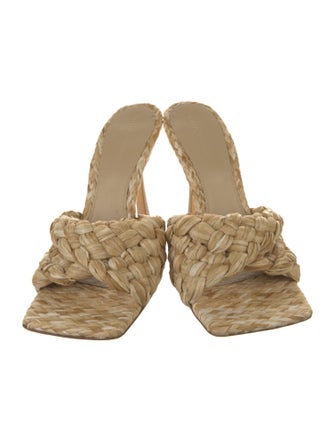 Bottega Veneta Raffia Braided Accents Slides