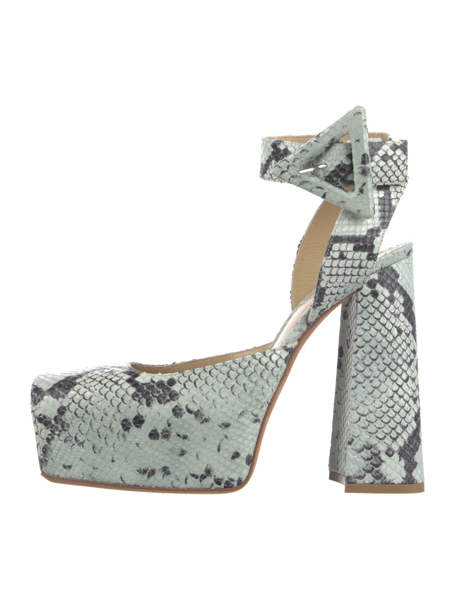 Bottega Veneta Snakeskin Printed D'Orsay Pumps