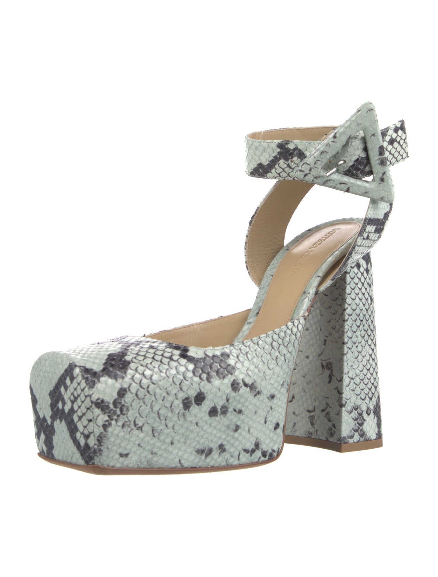 Bottega Veneta Snakeskin Printed D'Orsay Pumps