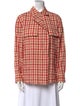 Bottega Veneta Plaid Print Long Sleeve Button-Up Top