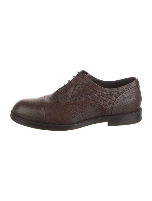 Bottega Veneta Intrecciato Weave Leather Oxfords