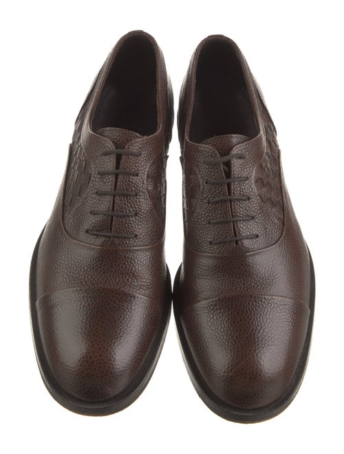 Bottega Veneta Intrecciato Weave Leather Oxfords