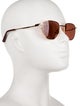Bottega Veneta Split panthos Aviator Sunglasses