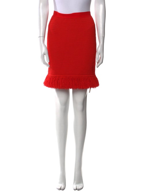 Bottega Veneta Fringe Trim Accent Knee-Length Skirt