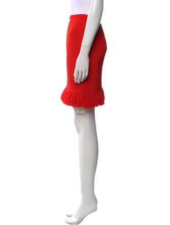 Bottega Veneta Fringe Trim Accent Knee-Length Skirt