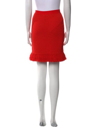 Bottega Veneta Fringe Trim Accent Knee-Length Skirt