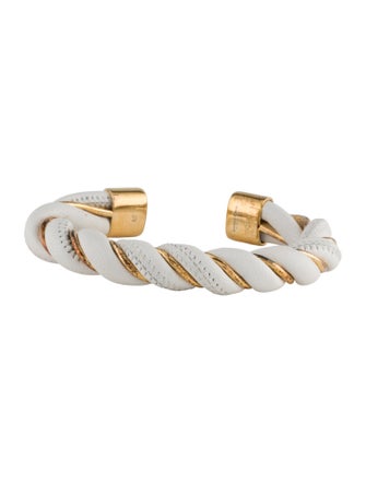 Bottega Veneta Twisted Leather Bracelet