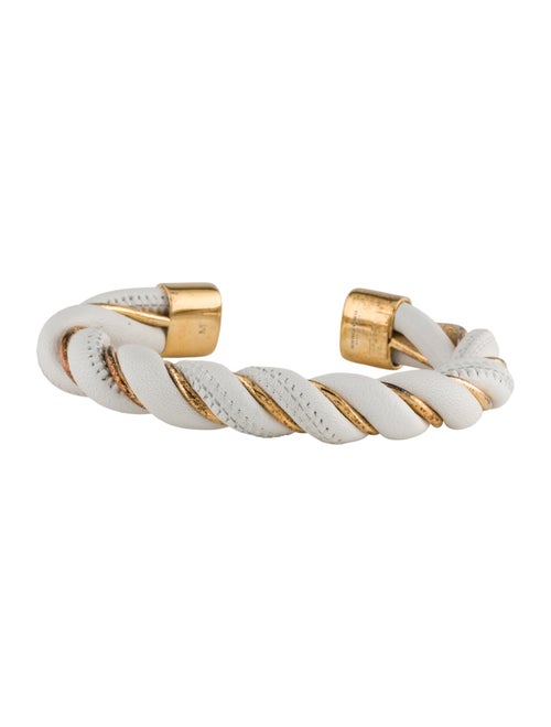 Bottega Veneta Twisted Leather Bracelet