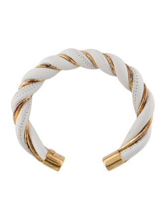 Bottega Veneta Twisted Leather Bracelet