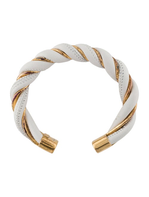 Bottega Veneta Twisted Leather Bracelet
