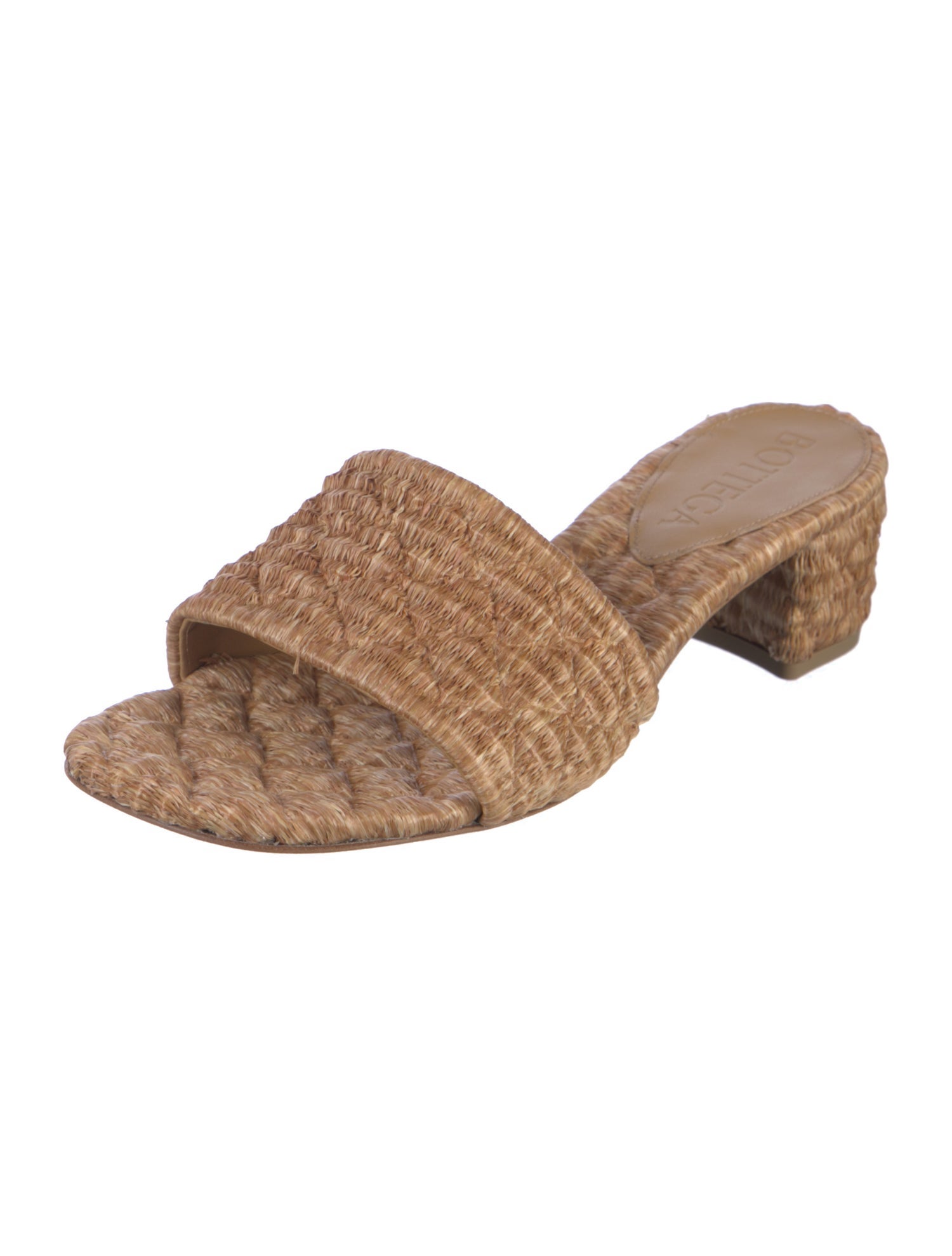 Bottega Veneta Intrecciato Weave Raffia Slides