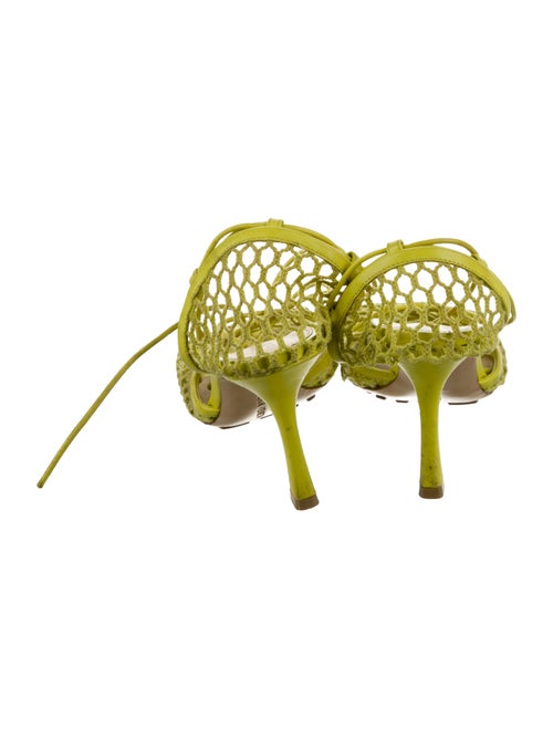Bottega Veneta Mesh Leather Trim Embellishment Sandals