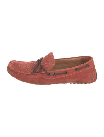 Bottega Veneta Intrecciato Weave Suede Moccasins