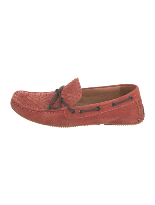 Bottega Veneta Intrecciato Weave Suede Moccasins