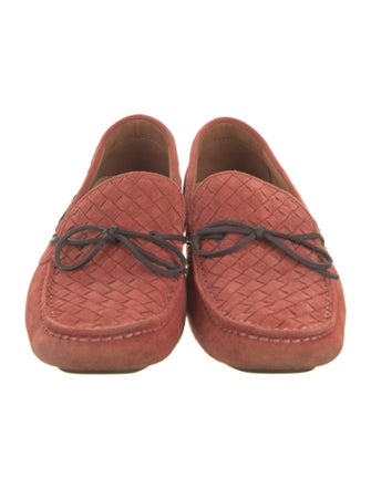 Bottega Veneta Intrecciato Weave Suede Moccasins