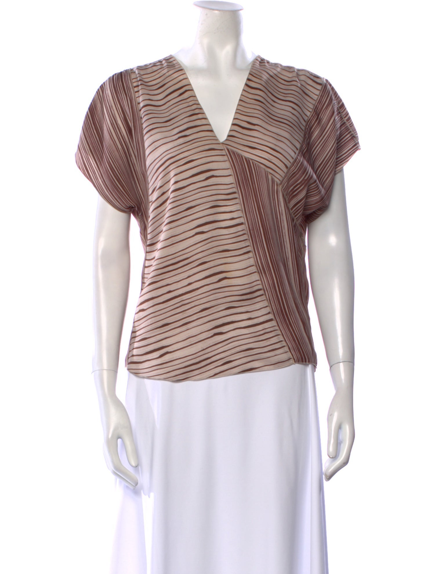 Bottega Veneta Striped V-Neck Top