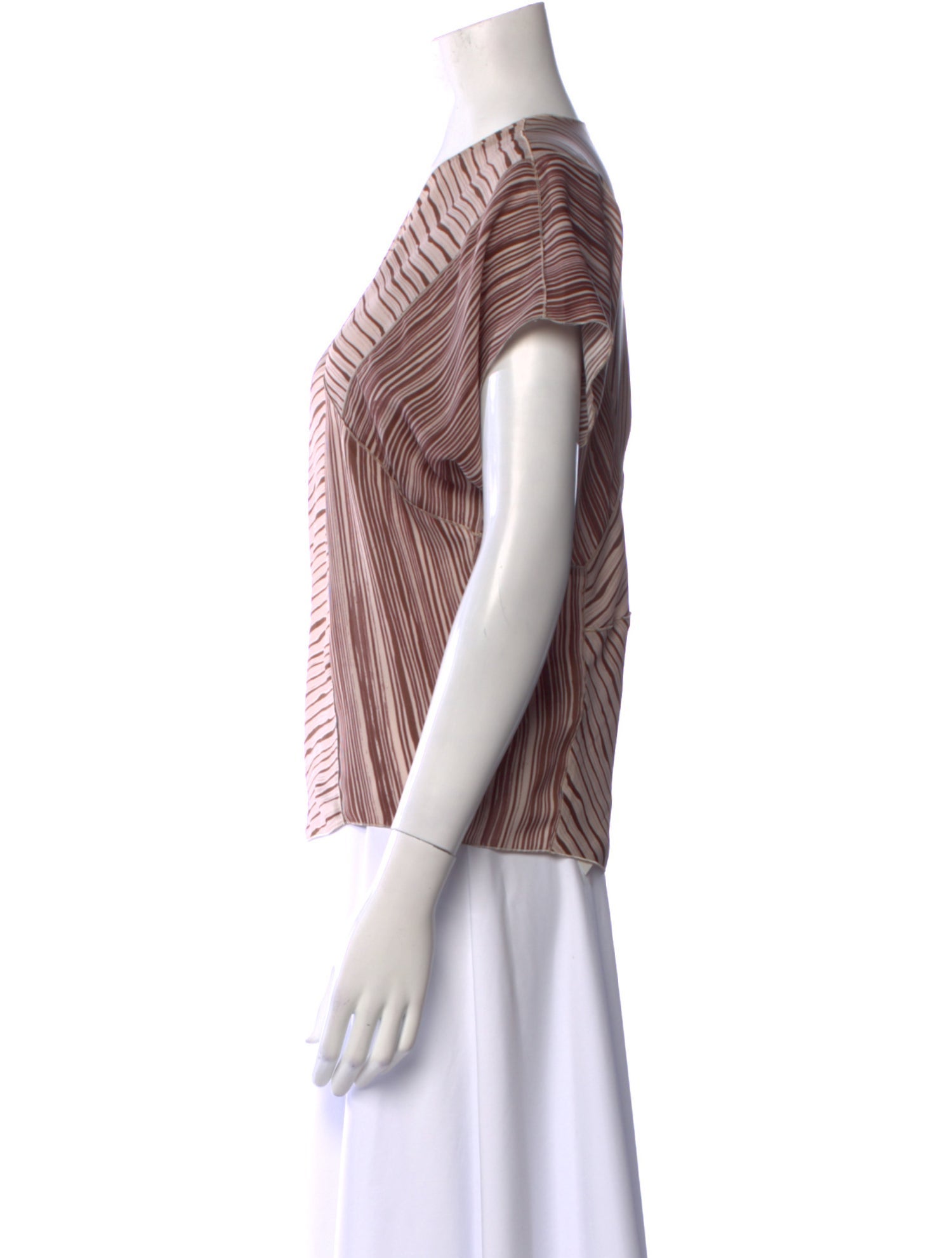 Bottega Veneta Striped V-Neck Top