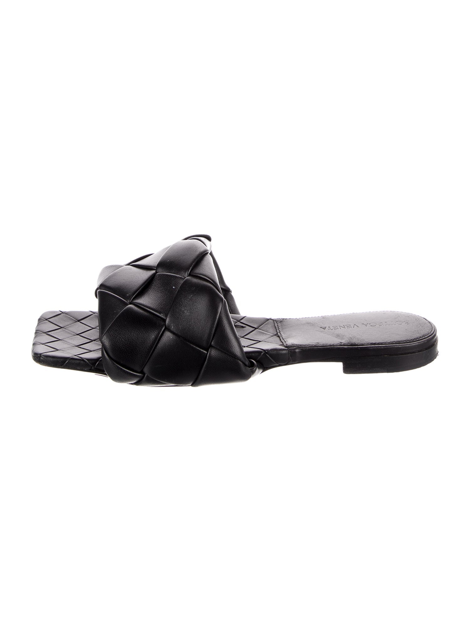 Bottega Veneta Intrecciato Weave Leather Slides