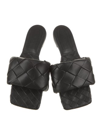 Bottega Veneta Intrecciato Weave Leather Slides