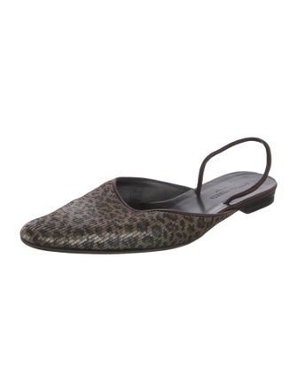 Bottega Veneta Sequins Animal Print Slingback Flats